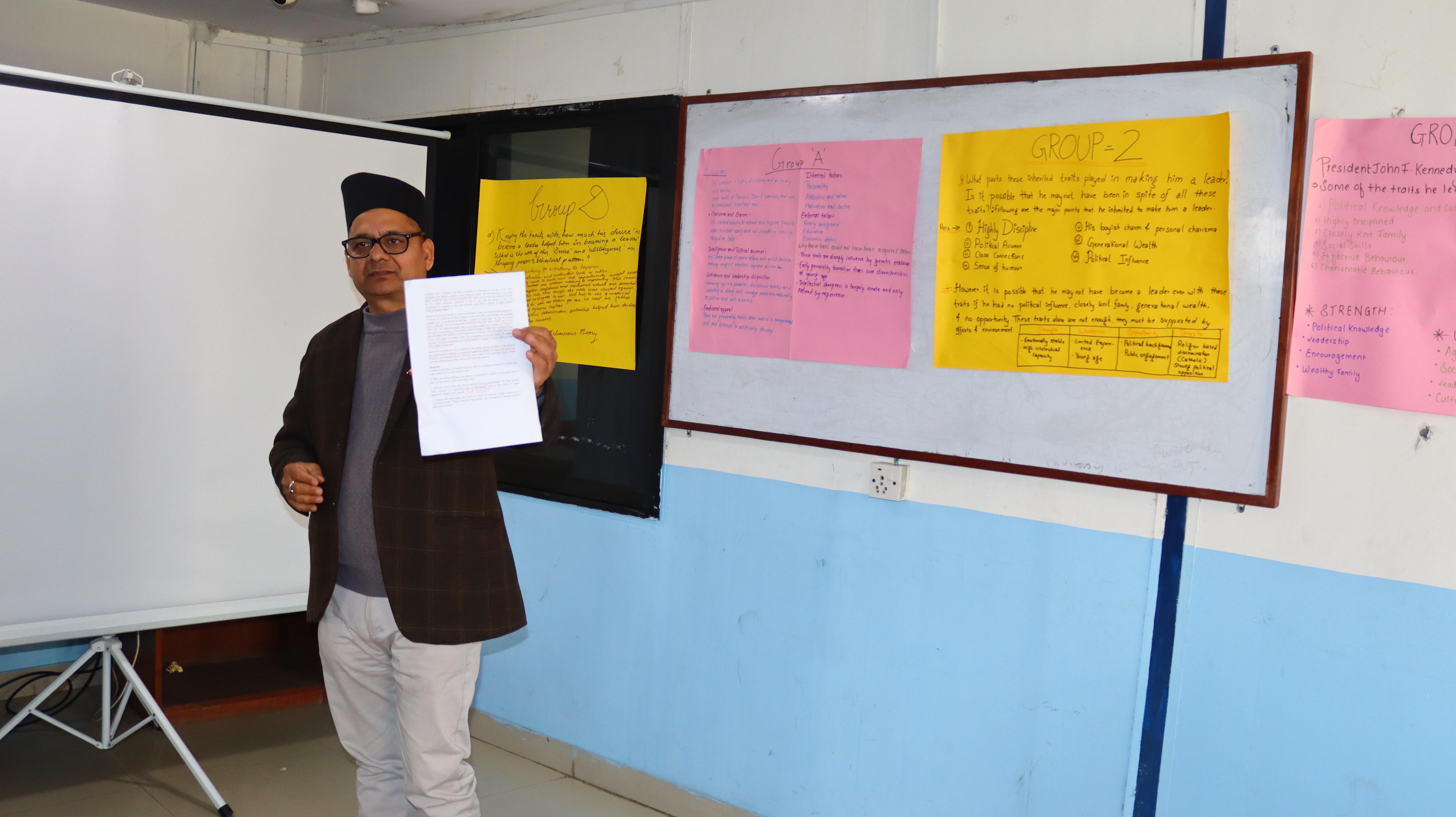 Workshop for Management students focused on case study analysis.